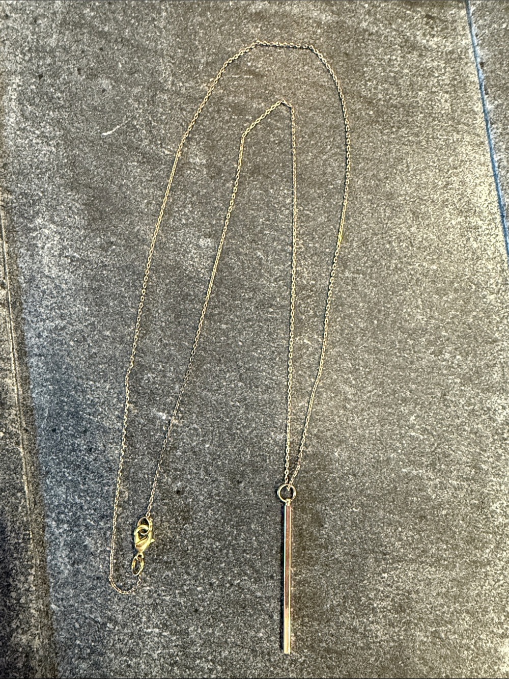 Gold Bar Pendant Minimalist Necklace